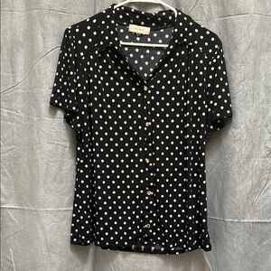 Polka Dot Button-Up Blouse